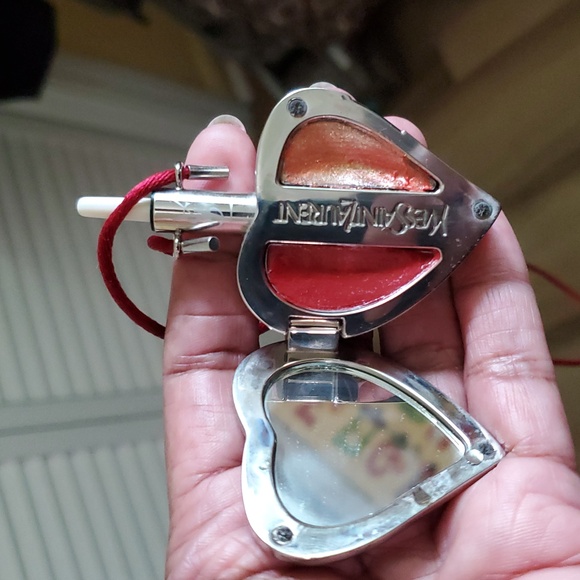 YSL Silver Heart Pendant with Red Accents - Picture 4 of 7